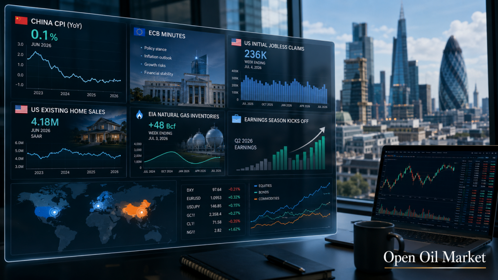 Calendrier macroéconomique et rapports d'entreprise du 9 juillet 2026 pour les investisseurs : IPC de la Chine, procès-verbal de la BCE, marché du travail des États-Unis et rapports de PepsiCo