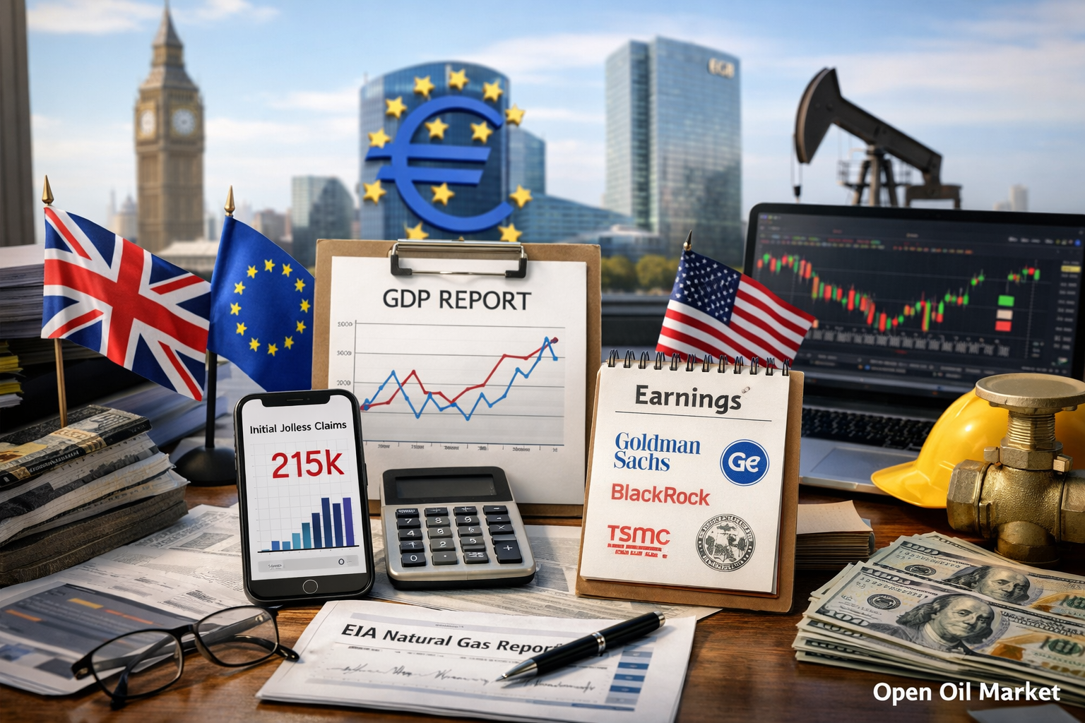 Événements économiques et rapports d'entreprise — jeudi 15 janvier 2026 : PIB Royaume-Uni, bulletin BCE, demandes d'indemnisation du chômage