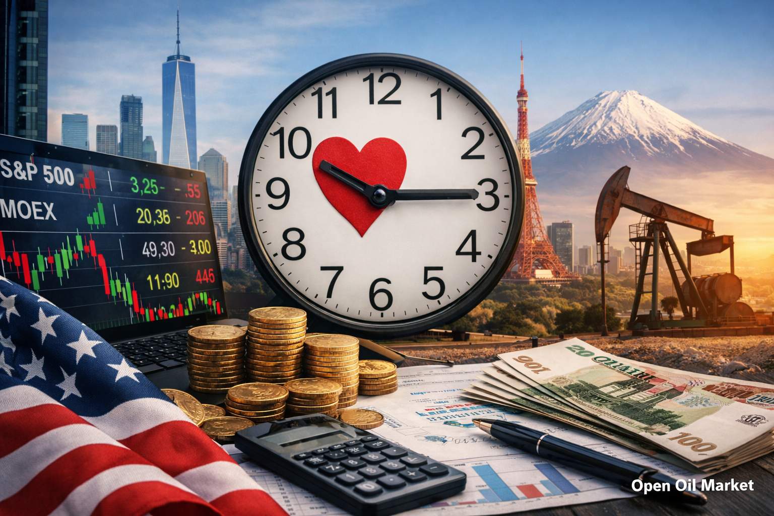 Événements économiques et rapports d'entreprise — samedi 14 février 2026 Marché mondial, S&P 500, Euro Stoxx 50, Nikkei 225, MOEX