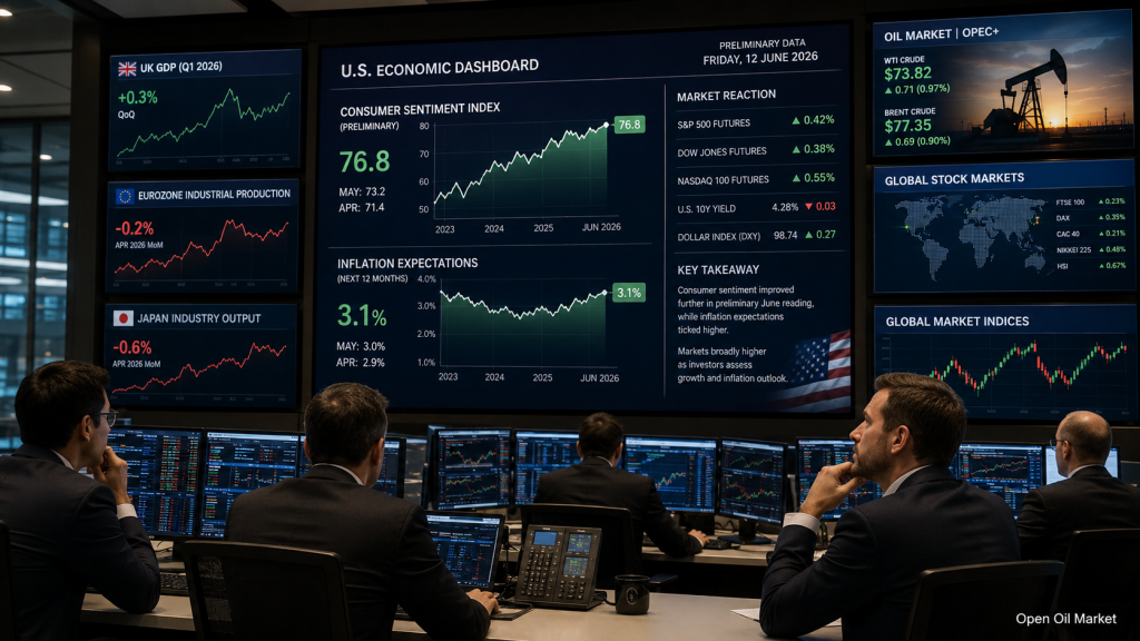 Calendrier des investisseurs : indice de confiance américain, attentes inflationnistes, rapport OPEC et marchés boursiers mondiaux 12 juin 2026
