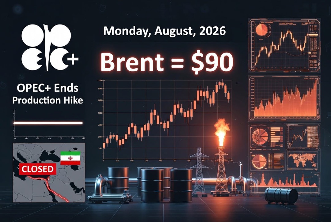 Actualités pétrole et énergie — lundi 3 août 2026 : OPEP+ termine l’augmentation de la production, l'Iran maintient le détroit d'Ormuz fermé, Brent à 90 $.