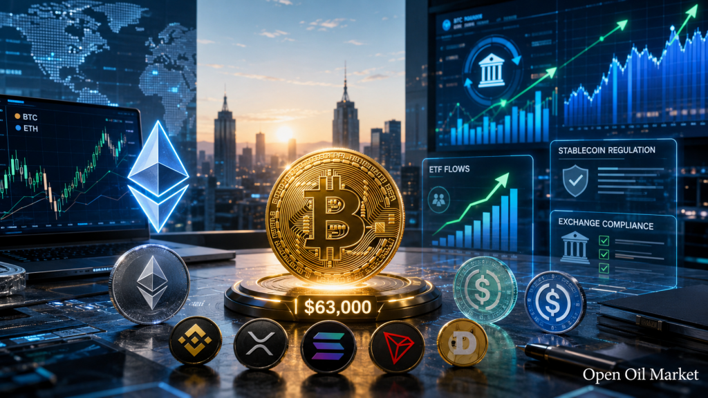 Marché des cryptomonnaies 10 juillet 2026 : Bitcoin autour de 63 000 $, Ethereum, top 10 des cryptomonnaies, ETF et stablecoins