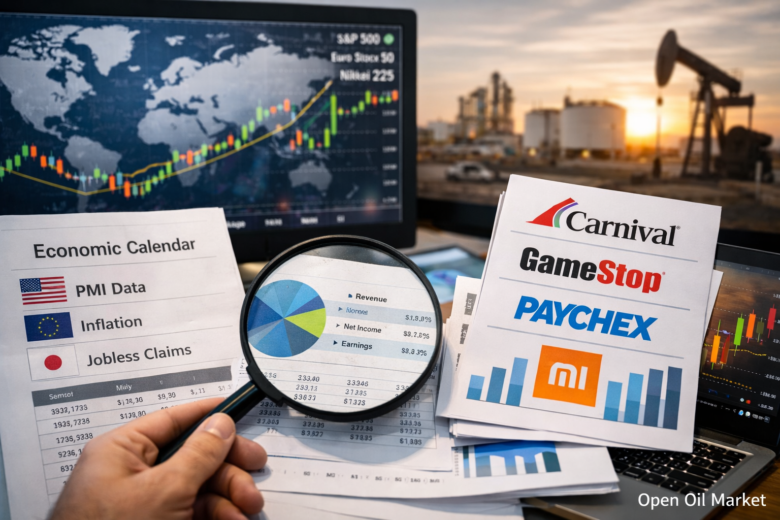 Analyse de l'économie mondiale et des rapports d'entreprises semaine du 23 au 27 mars 2026 pour les investisseurs.