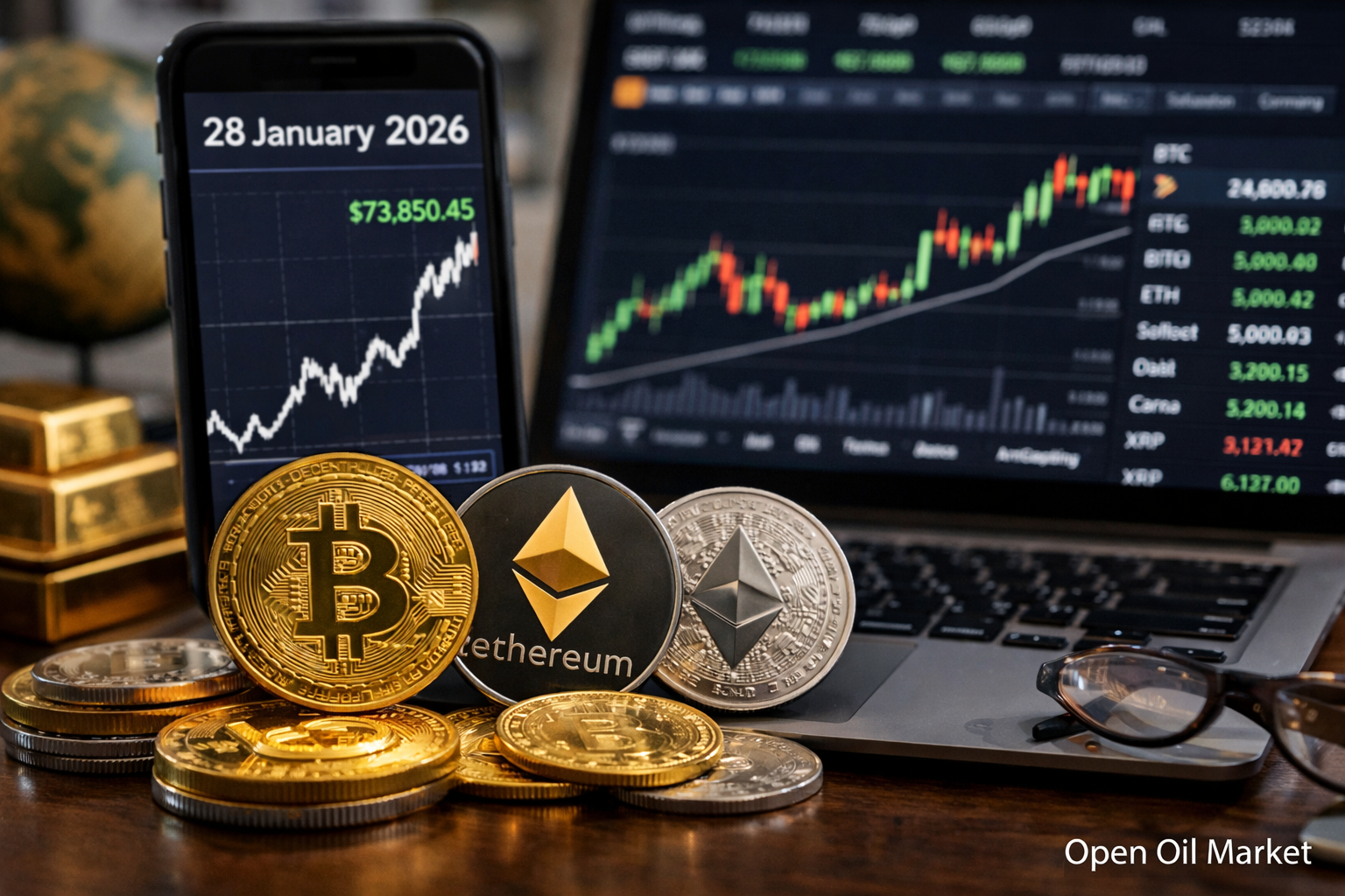 Actualités des cryptomonnaies - mercredi 28 janvier 2026 : Bitcoin, Ethereum et le marché des actifs numériques