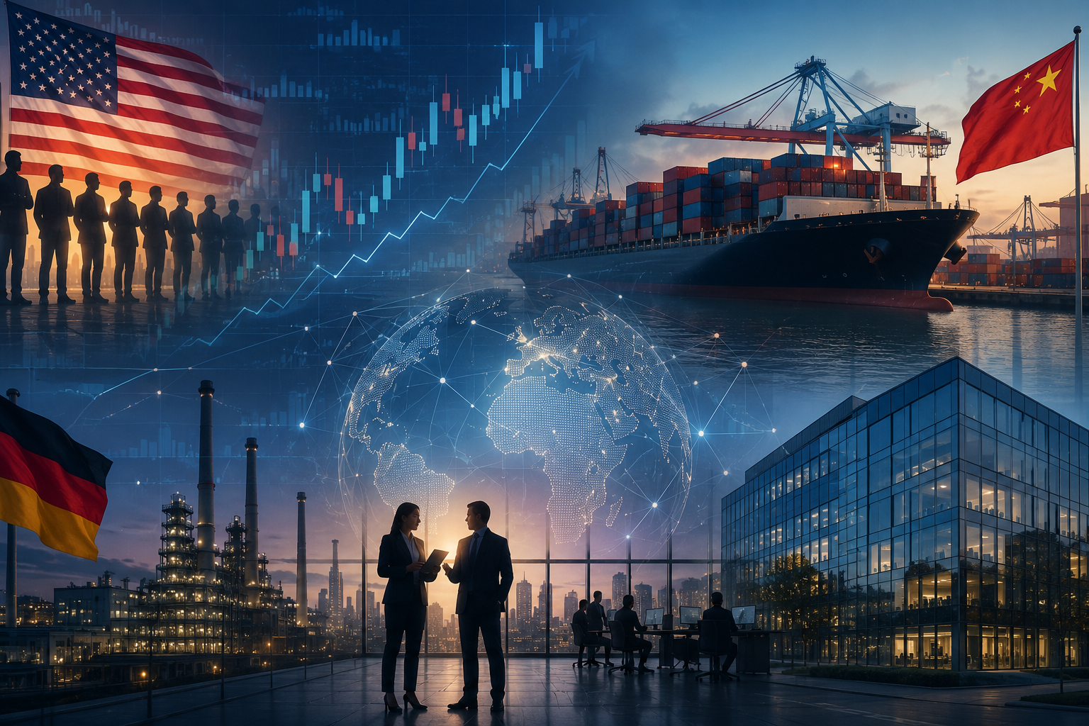 Événements économiques et rapports d'entreprises — vendredi 7 août 2026 : Nonfarm Payrolls aux États-Unis, balance commerciale de la Chine, production industrielle de l'Allemagne et rapports d'Allianz.