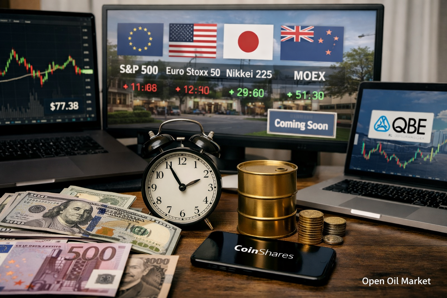 Événements économiques et rapports d'entreprises — 21 février 2026 Marchés mondiaux, S&P 500, Euro Stoxx 50, Nikkei 225, MOEX