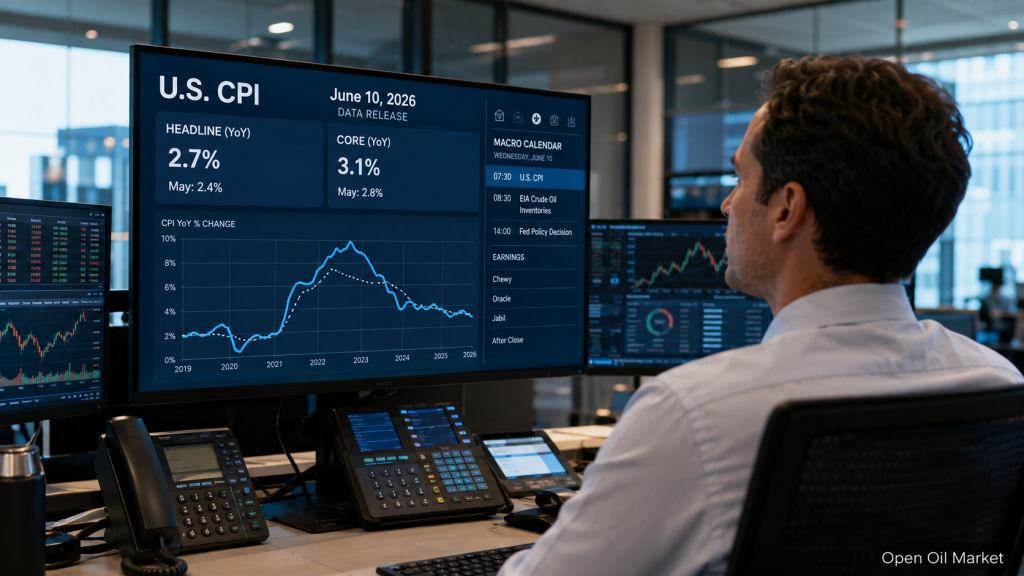 Événements économiques et rapports d'entreprise du 10 juin 2026 : CPI des États-Unis, taux de la Banque du Canada et rapport d'Oracle.