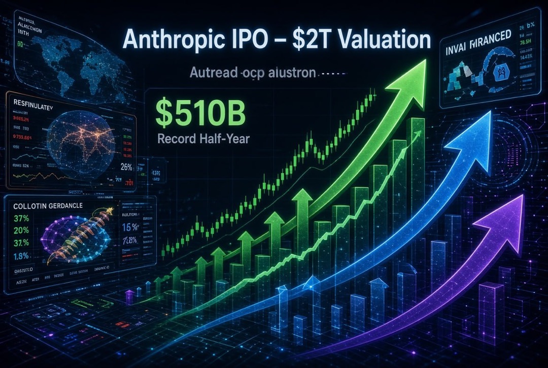 Actualités des startups et des investissements en capital-risque — samedi 15 août 2026 : introduction en bourse d'Anthropic à 2 trillions USD, record de 510 milliards USD pour le semestre et boom des mégarounds dans la défense.